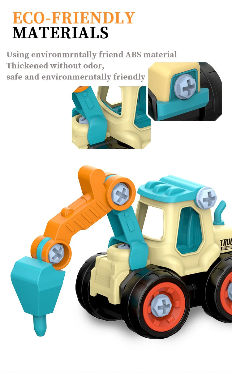 Engineering Vehicle Toy Set - Removable Screw Assembly Puzzle Toys - Christmas, Halloween, Birthday Gifts