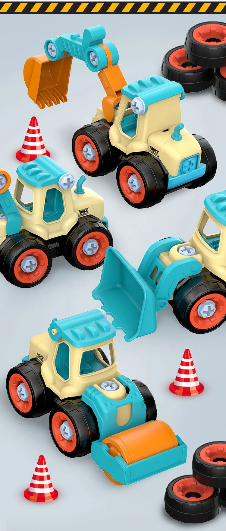 Engineering Vehicle Toy Set - Removable Screw Assembly Puzzle Toys - Christmas, Halloween, Birthday Gifts