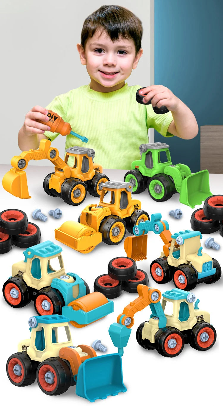 Engineering Vehicle Toy Set - Removable Screw Assembly Puzzle Toys - Christmas, Halloween, Birthday Gifts