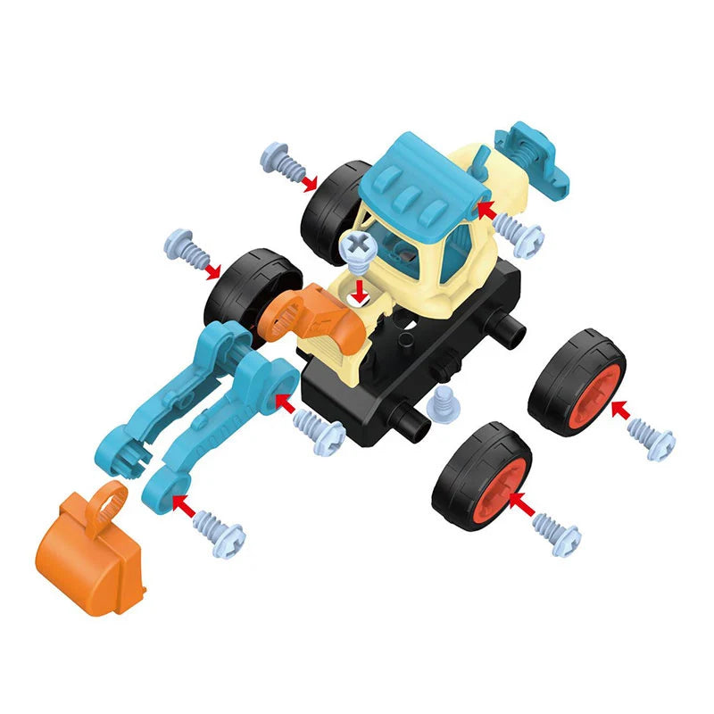 Engineering Vehicle Toy Set - Removable Screw Assembly Puzzle Toys - Christmas, Halloween, Birthday Gifts