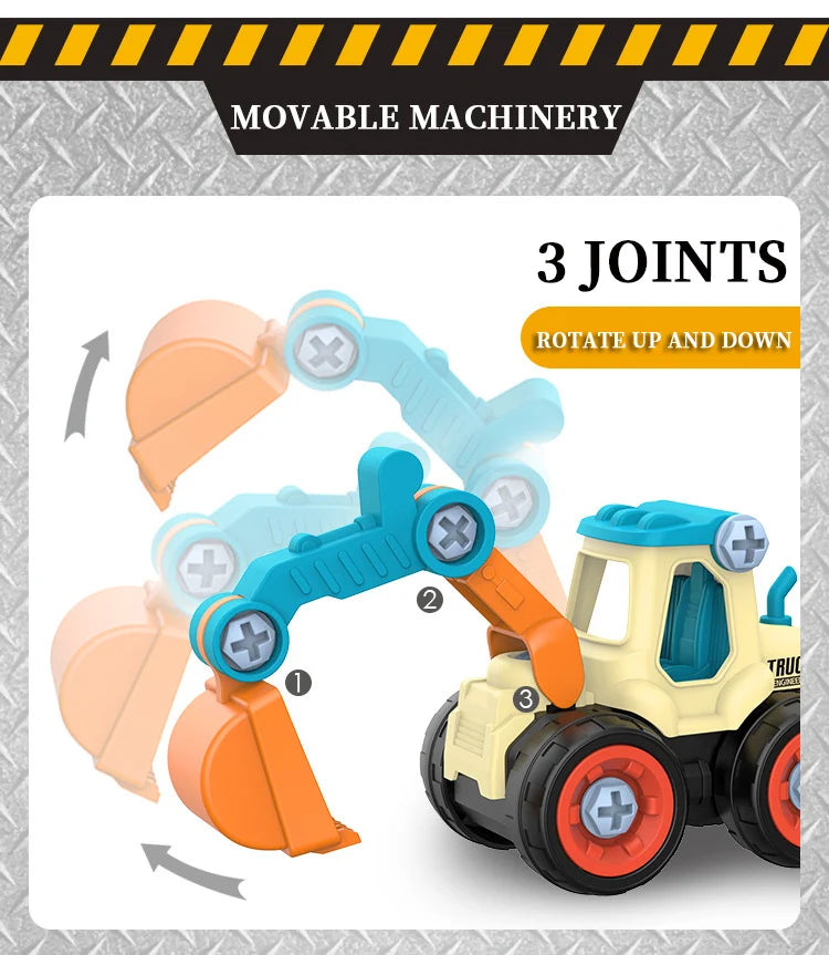 Engineering Vehicle Toy Set - Removable Screw Assembly Puzzle Toys - Christmas, Halloween, Birthday Gifts