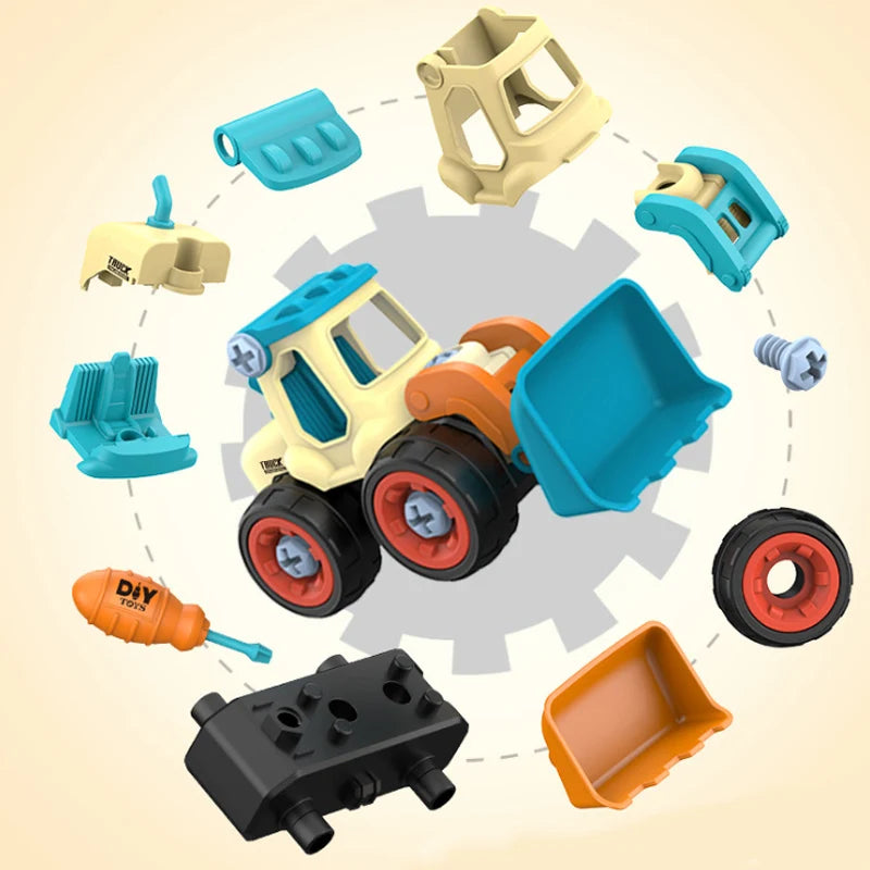 Engineering Vehicle Toy Set - Removable Screw Assembly Puzzle Toys - Christmas, Halloween, Birthday Gifts