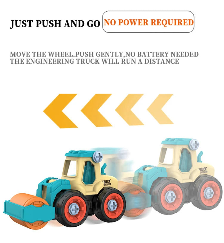 Engineering Vehicle Toy Set - Removable Screw Assembly Puzzle Toys - Christmas, Halloween, Birthday Gifts