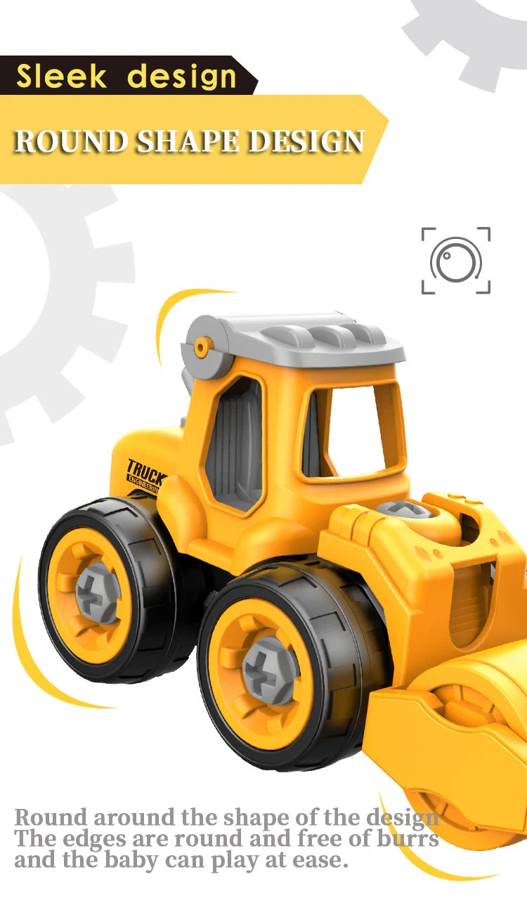 Engineering Vehicle Toy Set - Removable Screw Assembly Puzzle Toys - Christmas, Halloween, Birthday Gifts